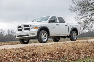 Ram 1500 Classic Fender Flares - Rough Country - Pocket with Simulated Riveted Look - Brilliant Black - '19-'23